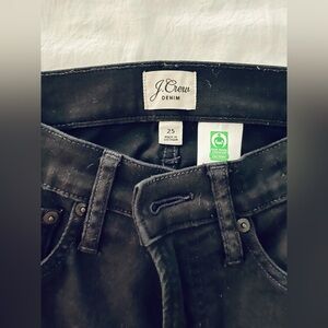 J. Crew 9" Mid-Rise Stretchy Toothpick Jean in New Black Size 25
